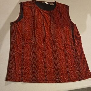 Laura Ashley Red and Black Sleeveless Top
